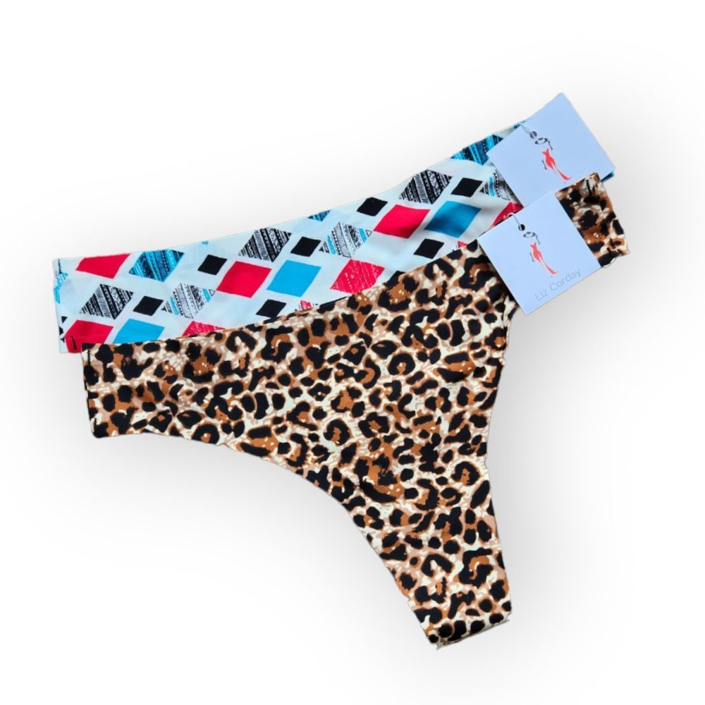 Liz Corday women's panties thong style Size Large 2 pair NWT
